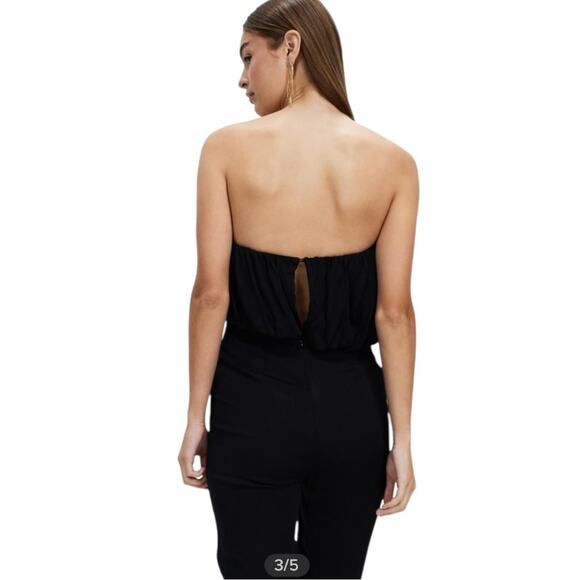 Third Form Strapless Cocktail Jumpsuit Black Viscose Size 8 - Picture 2 of 9